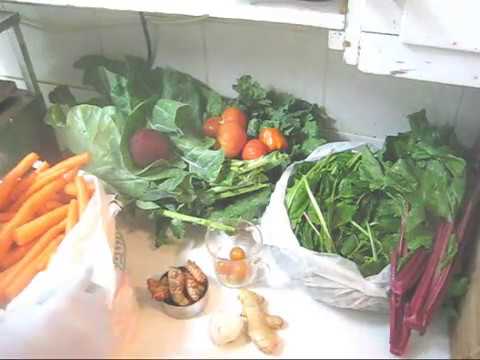 Another garden harvest juice with kale collards French sorrel ca