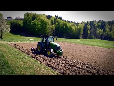 Soil preparation and corn planting on a small field