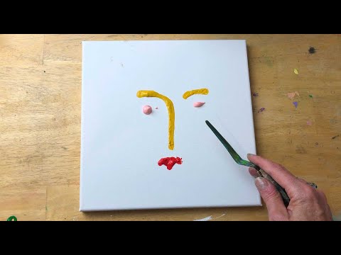 Abstract Painting Portrait Demo/Easy for Beginners/ Acrylic Painting/  Art Therapy #acrylicpainting