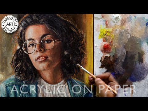 EASY TO FOLLOW Acrylic Portrait Painting Tutorial on Paper by Debojyoti Boruah