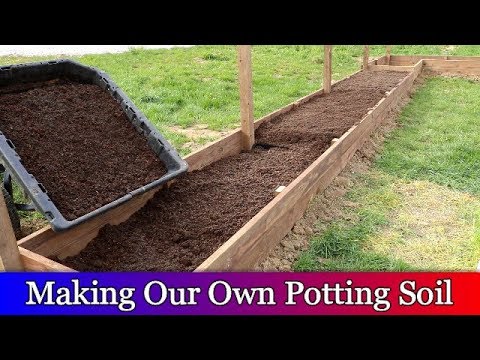 Raised Bed Garden - Part 2 - Making potting soil and planting our first plants